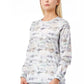 Elegant Fantasy Print Round Neck Cotton Blouse