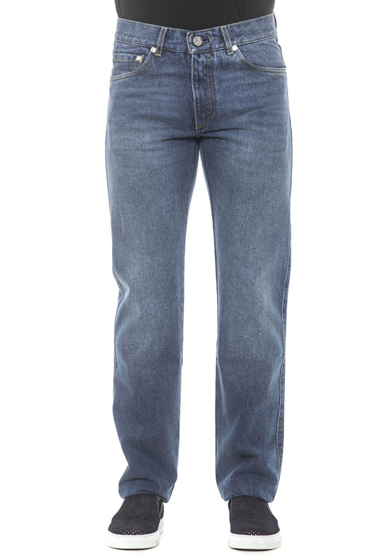 Elegant Italian Embroidered Cotton Jeans
