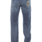 Elegant Italian Embroidered Cotton Jeans