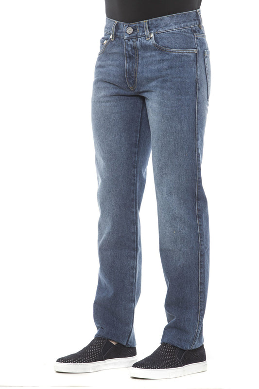 Elegant Italian Embroidered Cotton Jeans