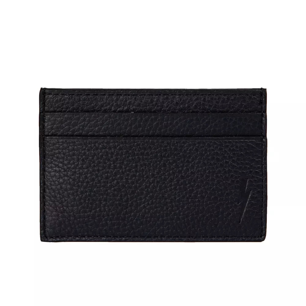 Sleek Black Leather Card Holder Wallet