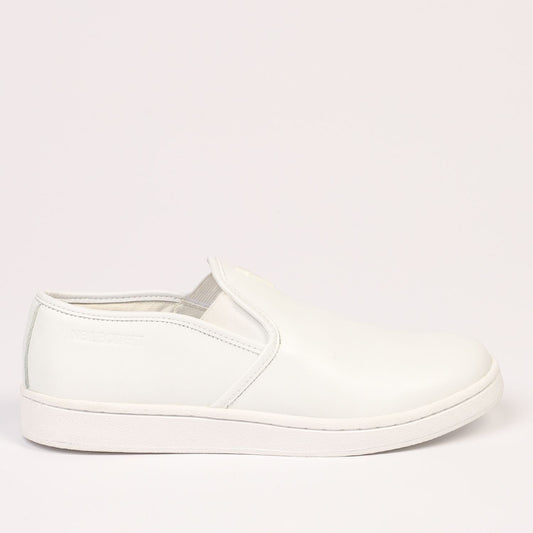 Chic White Slip-On Sneakers with Logo Detail