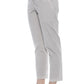 Chic Beige High-Waisted Cotton Trousers