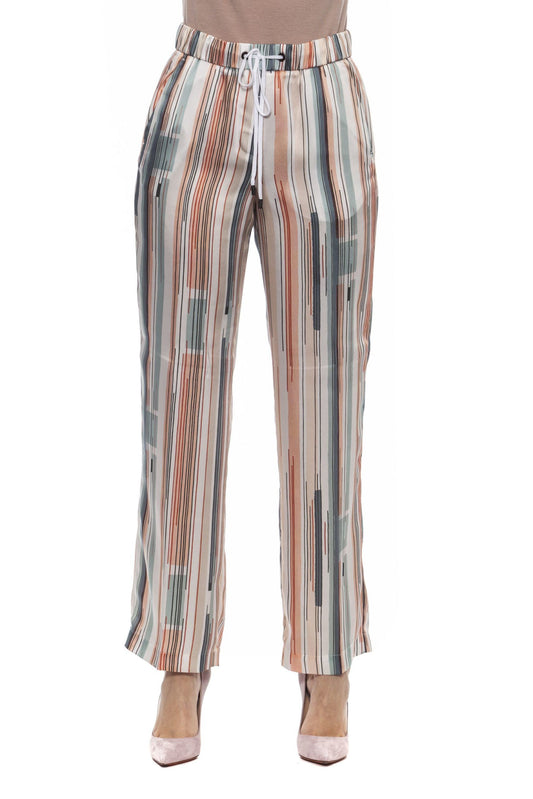 Elegant Palazzo Pants in Multicolor Gabardine