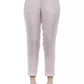 Elegant Pink High-Waist Gabardine Trousers