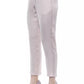Elegant Pink High-Waist Gabardine Trousers
