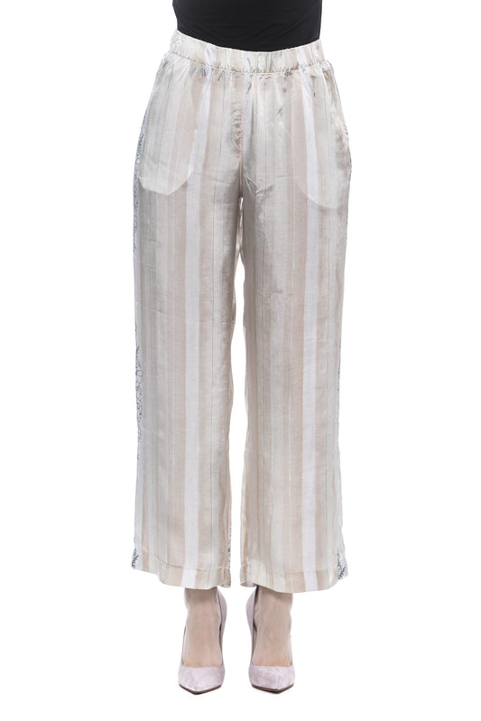 Chic Beige Palazzo Pants with High Waist