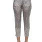 Elegant White Gabardine High-Waist Pants