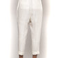 Elegant White Linen Trousers - High-Waisted Fit