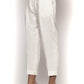Elegant White Linen Trousers - High-Waisted Fit