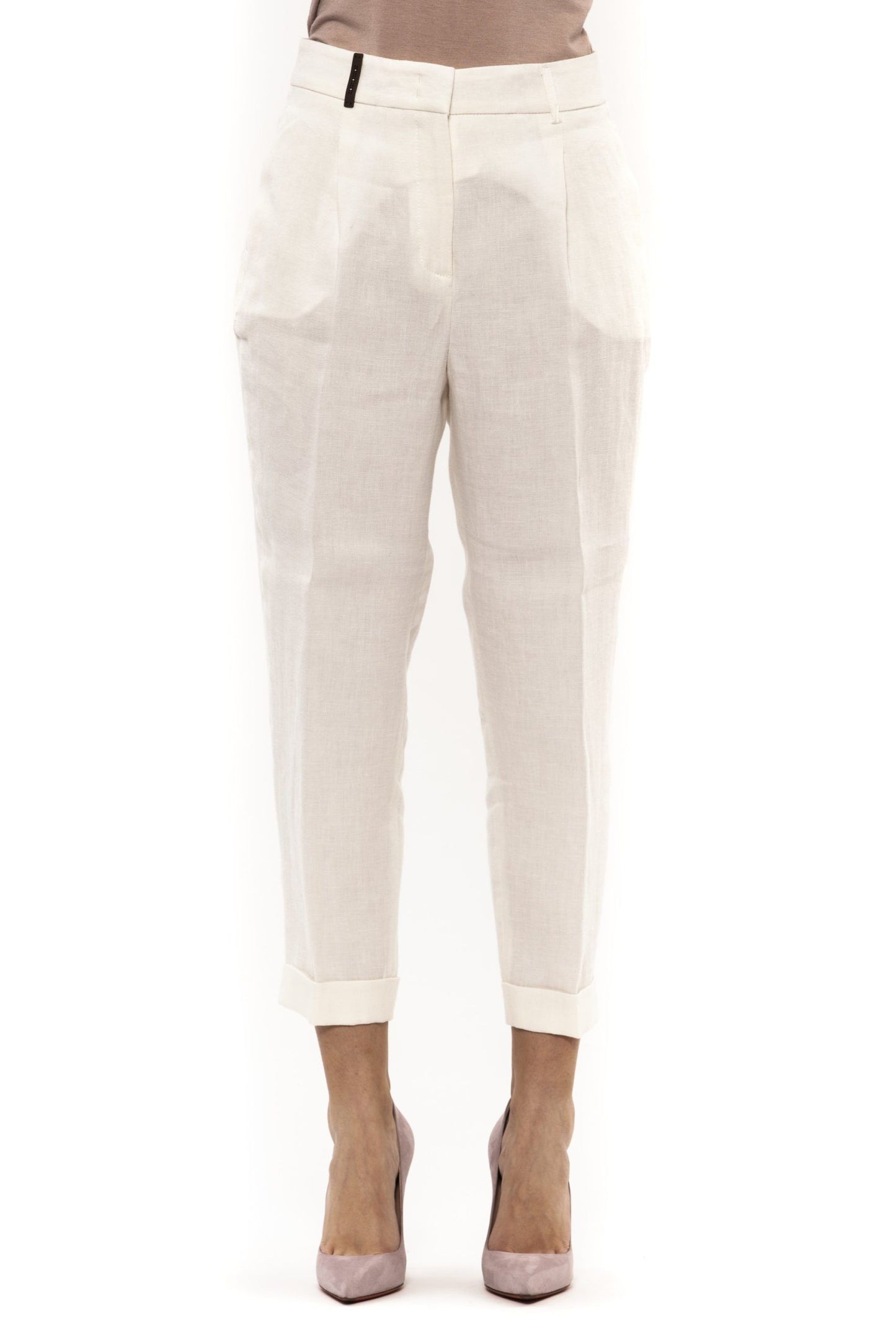 Elegant High-Waist Linen Trousers
