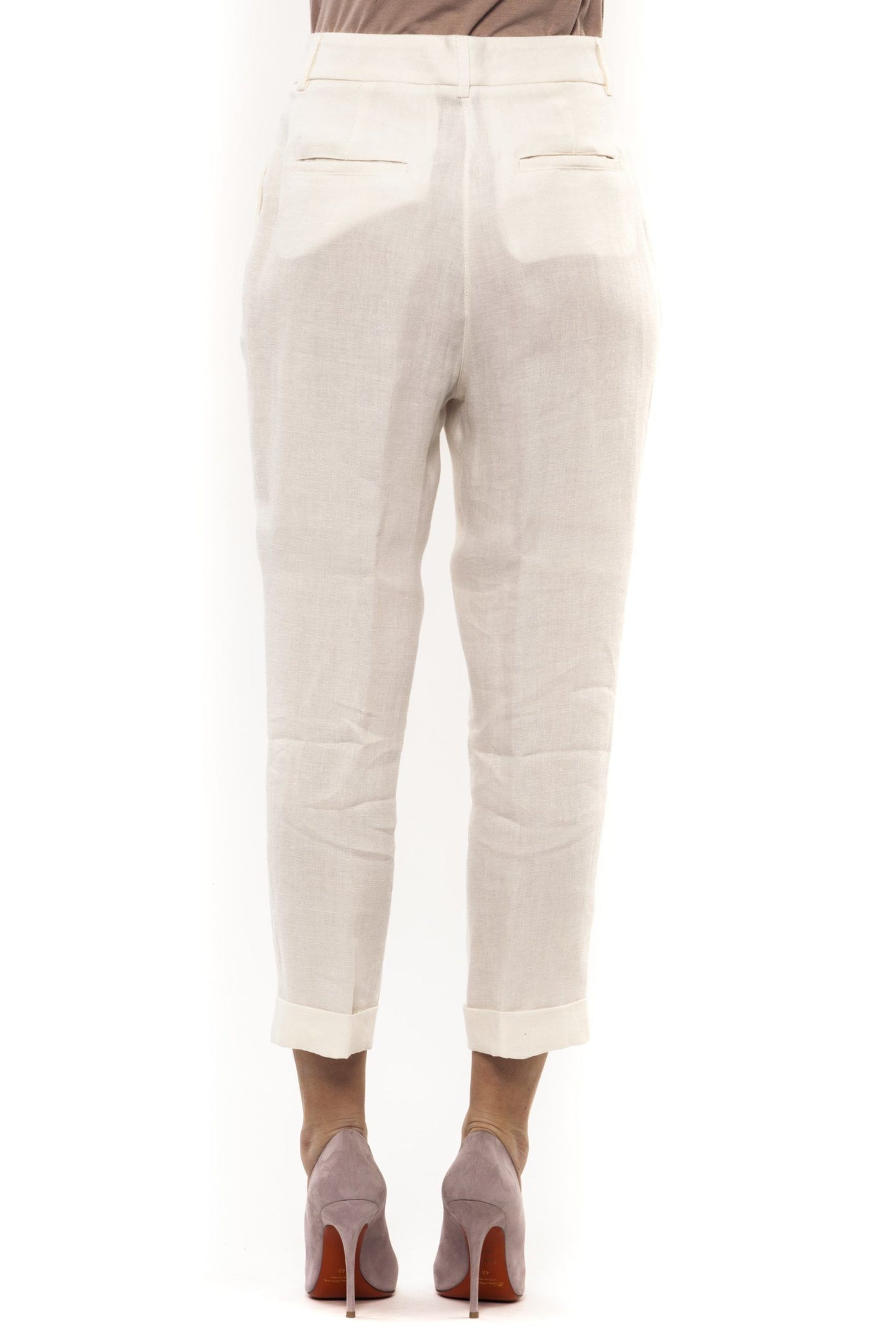 Elegant High-Waist Linen Trousers
