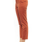 Chic Orange Cotton Stretch Trousers