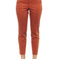 Chic Orange Cotton Stretch Trousers