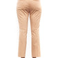 Elegant Beige High-Waist Flared Ankle Pants