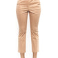 Elegant Beige High-Waist Flared Ankle Pants