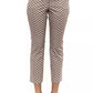 Chic Geometric Cotton Ankle Trousers
