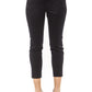 Elegant Blue Cotton Ankle Trousers