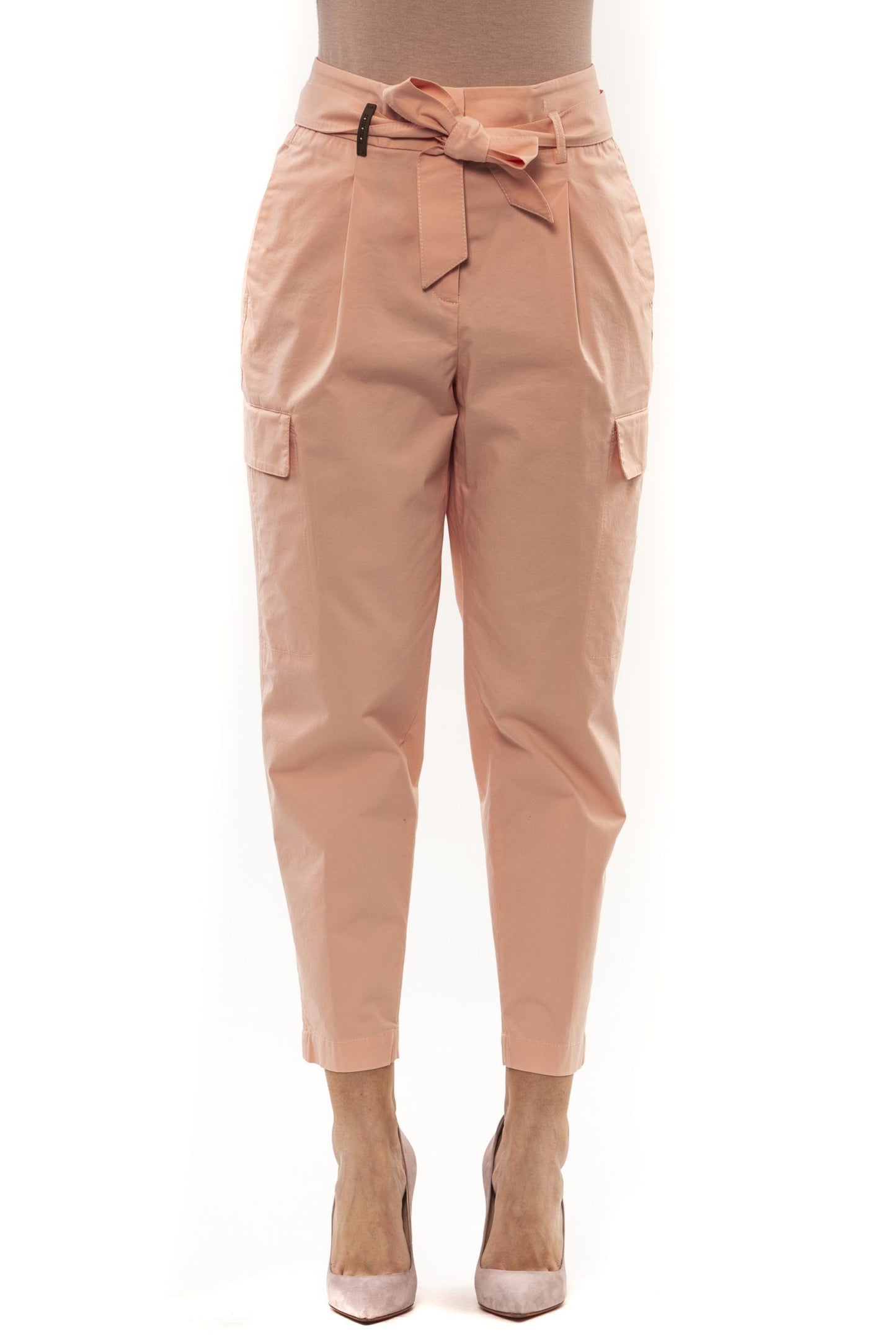 Pastel Pink High Waisted Cotton Trousers