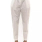 Elegant White Ankle Trousers with Pleats