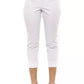 Chic White Ankle Slit Cotton Trousers
