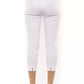 Chic White Ankle Slit Cotton Trousers