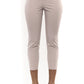 Elegant Beige Ankle Trousers with Side Zip