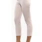 Elegant Beige Ankle Trousers with Side Zip