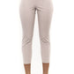 Elegant Beige Ankle Trousers with Side Zip