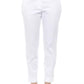 Chic High Waist White Trousers with Ankle Turn Up