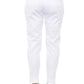 Chic High Waist White Trousers with Ankle Turn Up