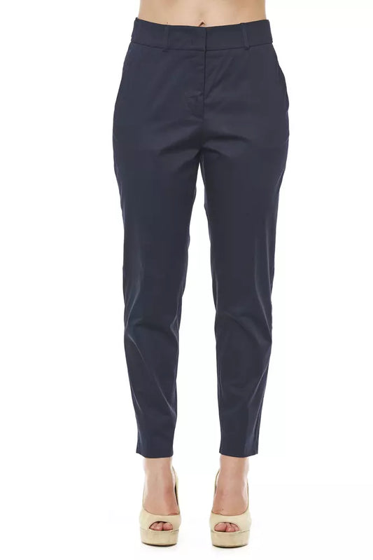 Elegant High Waist Trousers in Chic Blue