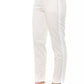 Chic Beige High-Waist Band Accent Trousers