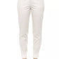 Chic Beige High-Waist Band Accent Trousers