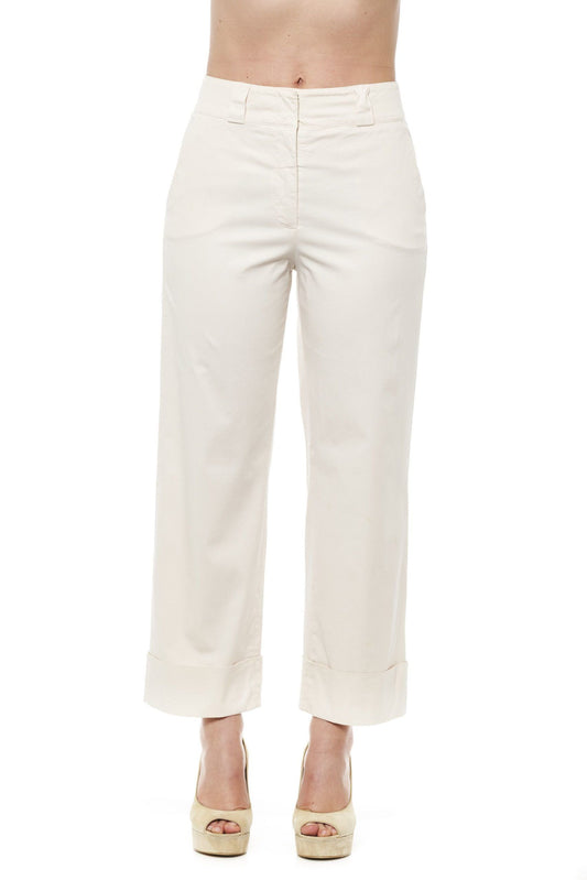 Chic Beige High-Waist Palazzo Trousers