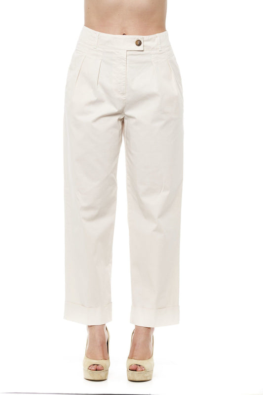 Elegant Beige Wide Palazzo Pants