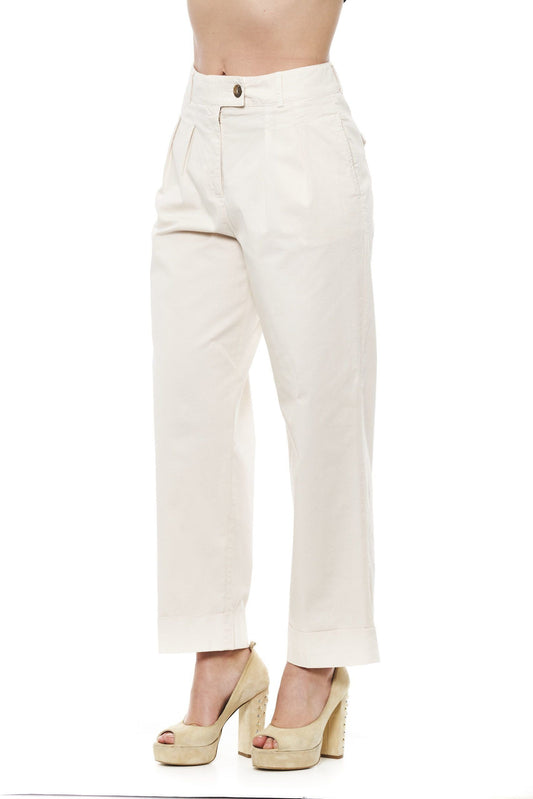 Elegant Beige Wide Palazzo Pants