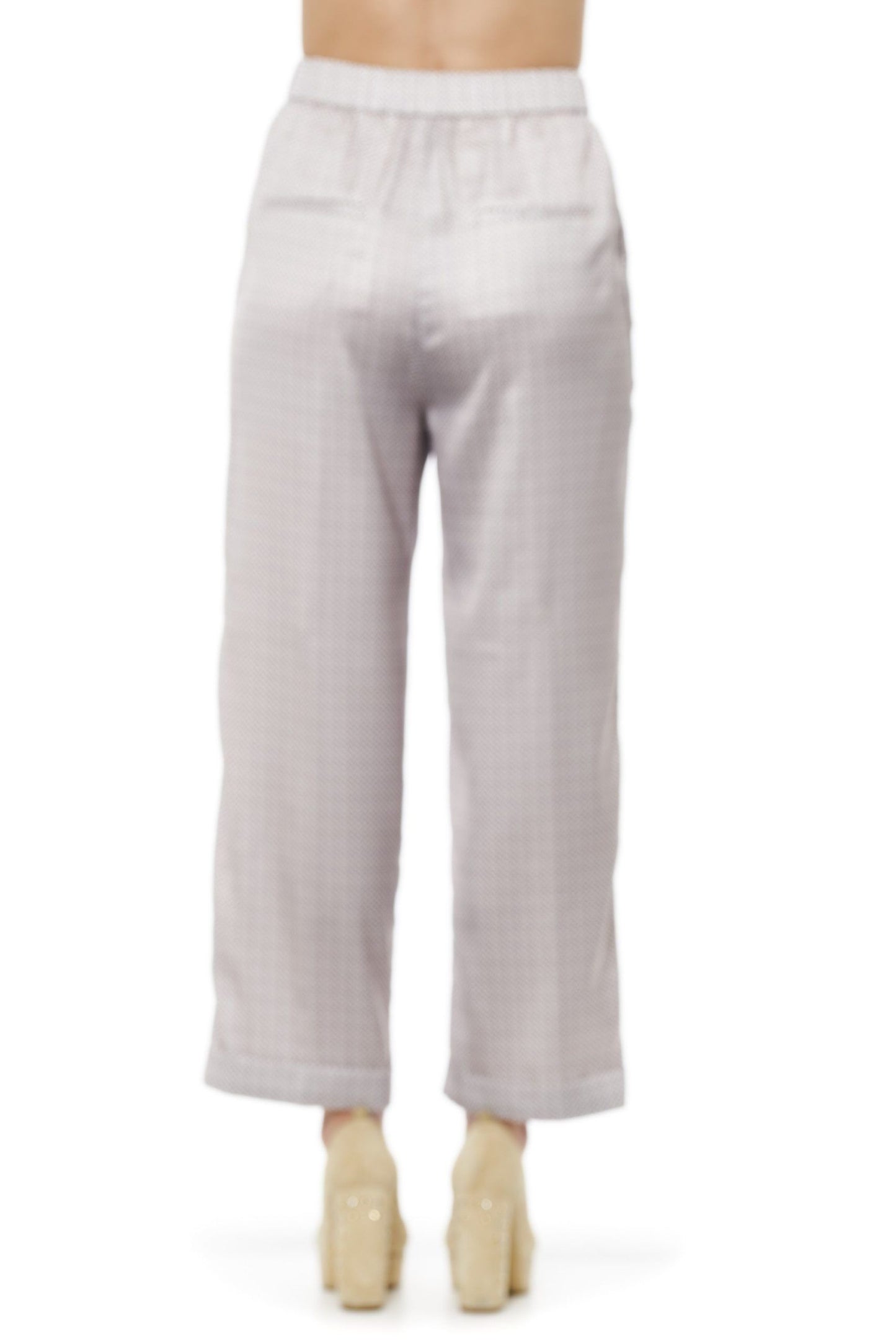 Elegant Geometric Palazzo Pants in Beige