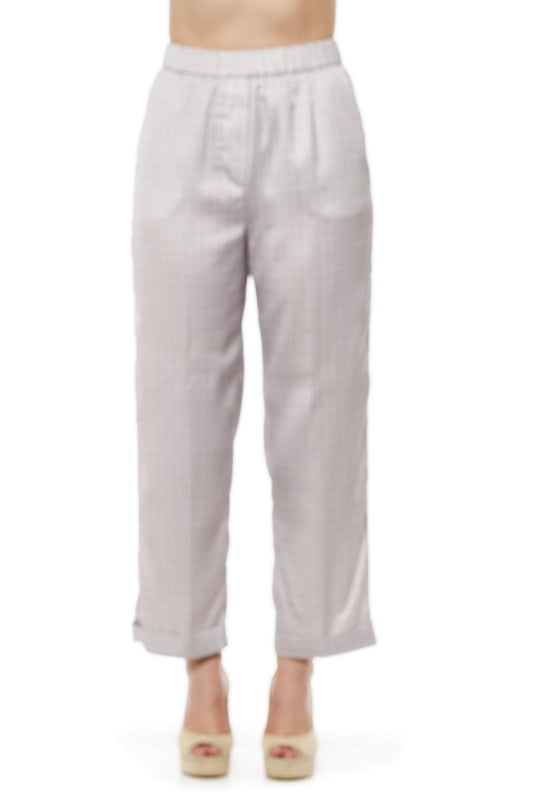 Elegant Geometric Palazzo Pants in Beige