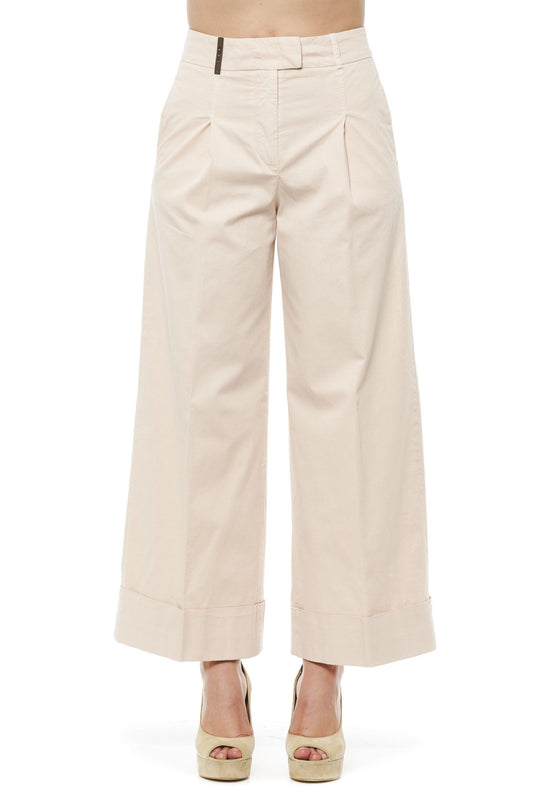 Elegant High-Waist Palazzo Pants in Beige