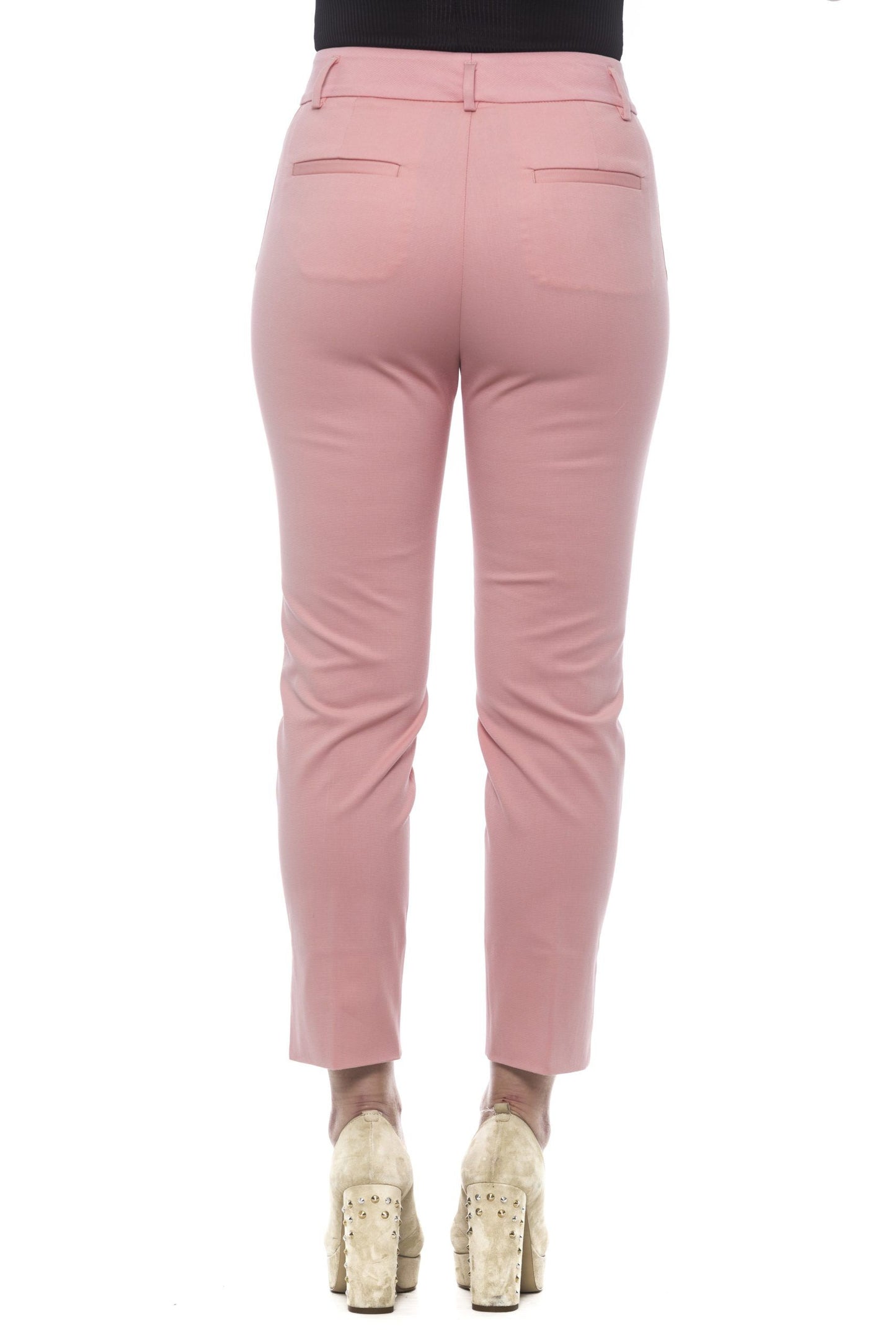Chic Pink Slim Fit Cigarette Trousers