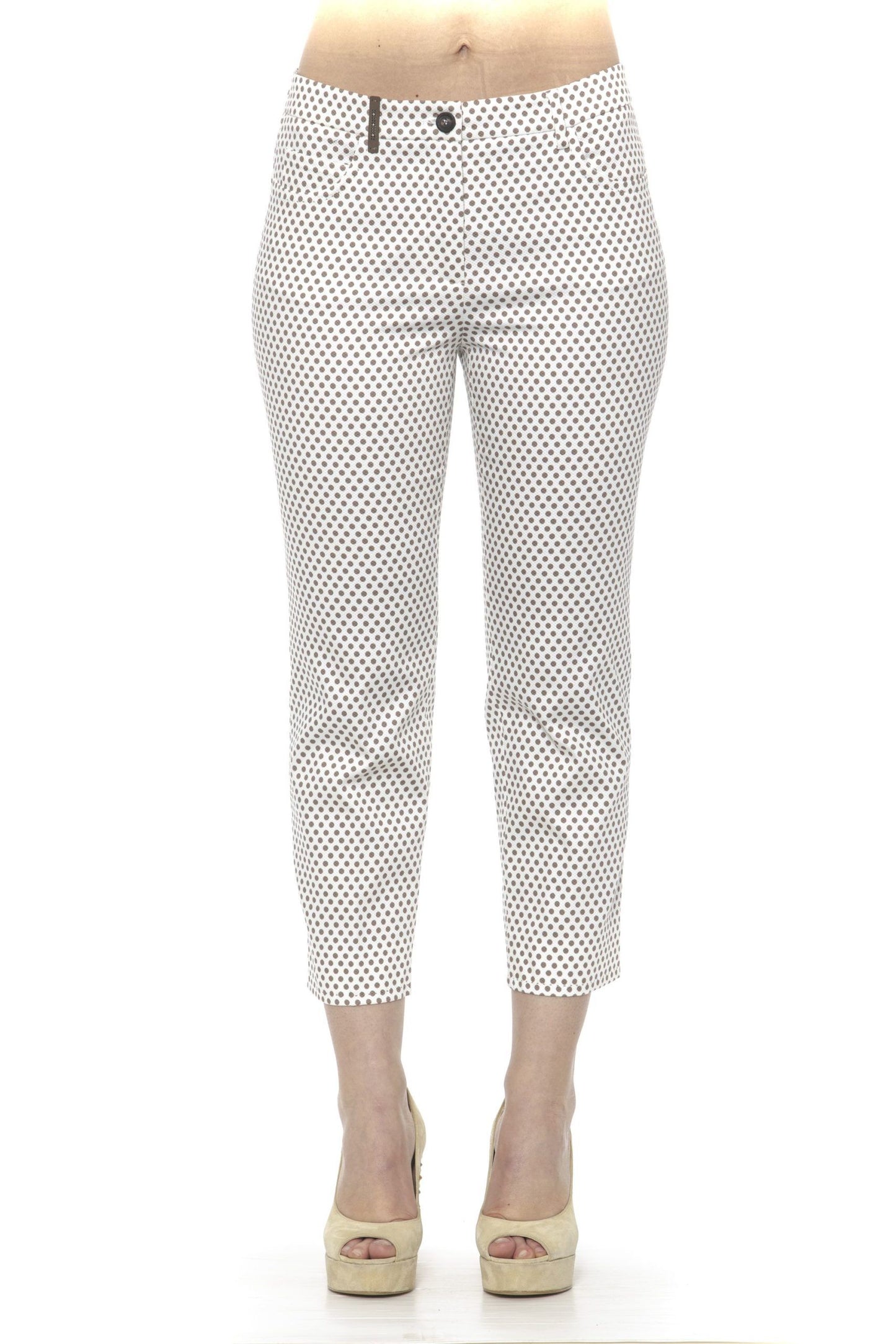 Chic Beige Tapered Ankle Cut Trousers