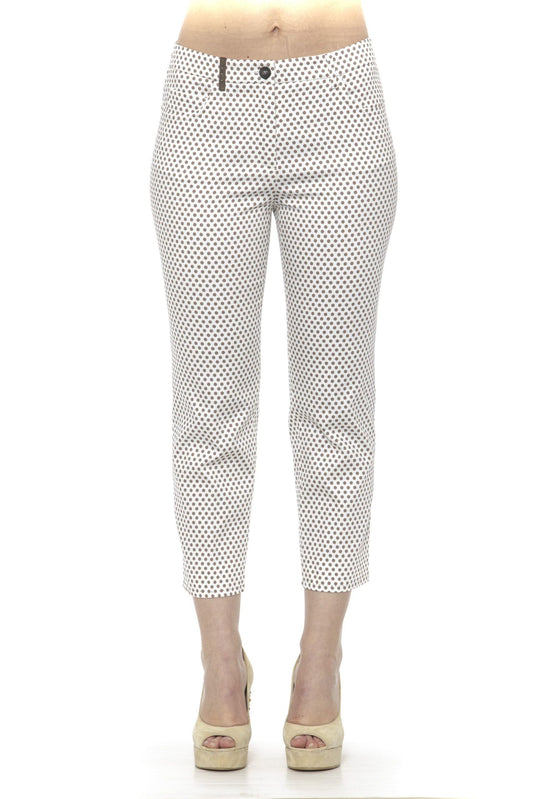 Chic Beige Tapered Ankle Cut Trousers