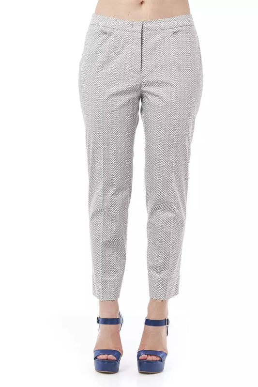 Elegant Geometric Print Straight Leg Trousers