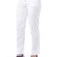 Elegant White Straight Leg Pants with Slits