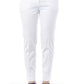 Elegant White Straight Leg Pants with Slits