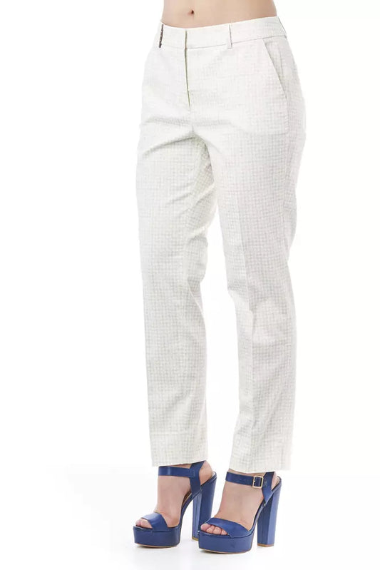 Chic Beige Straight-Leg Pants with Subtle Slits