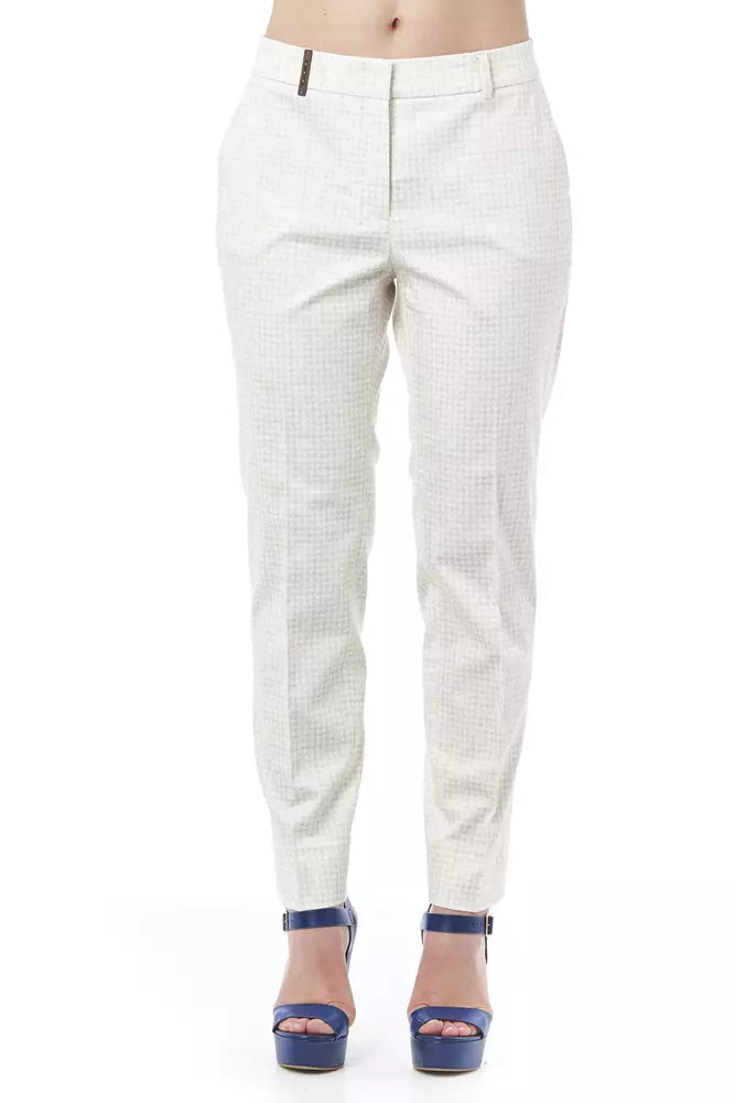 Chic Beige Straight-Leg Pants with Subtle Slits
