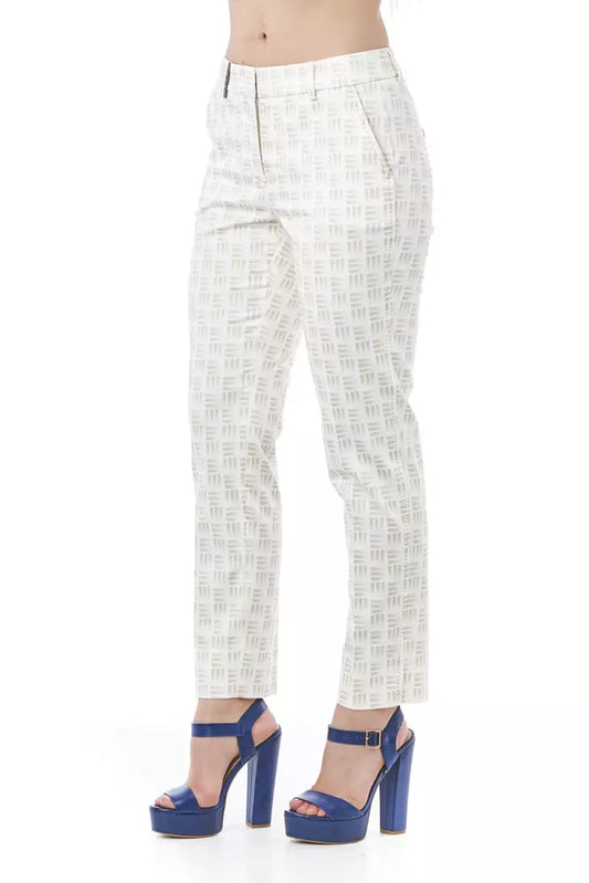 Chic Geometric Stretch Trousers