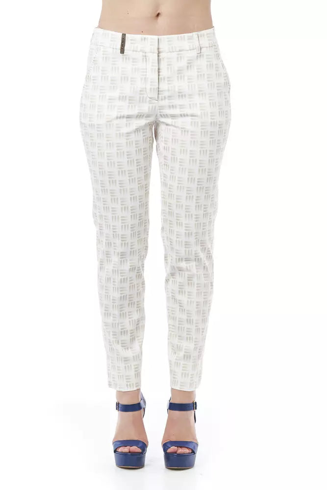 Chic Geometric Stretch Trousers